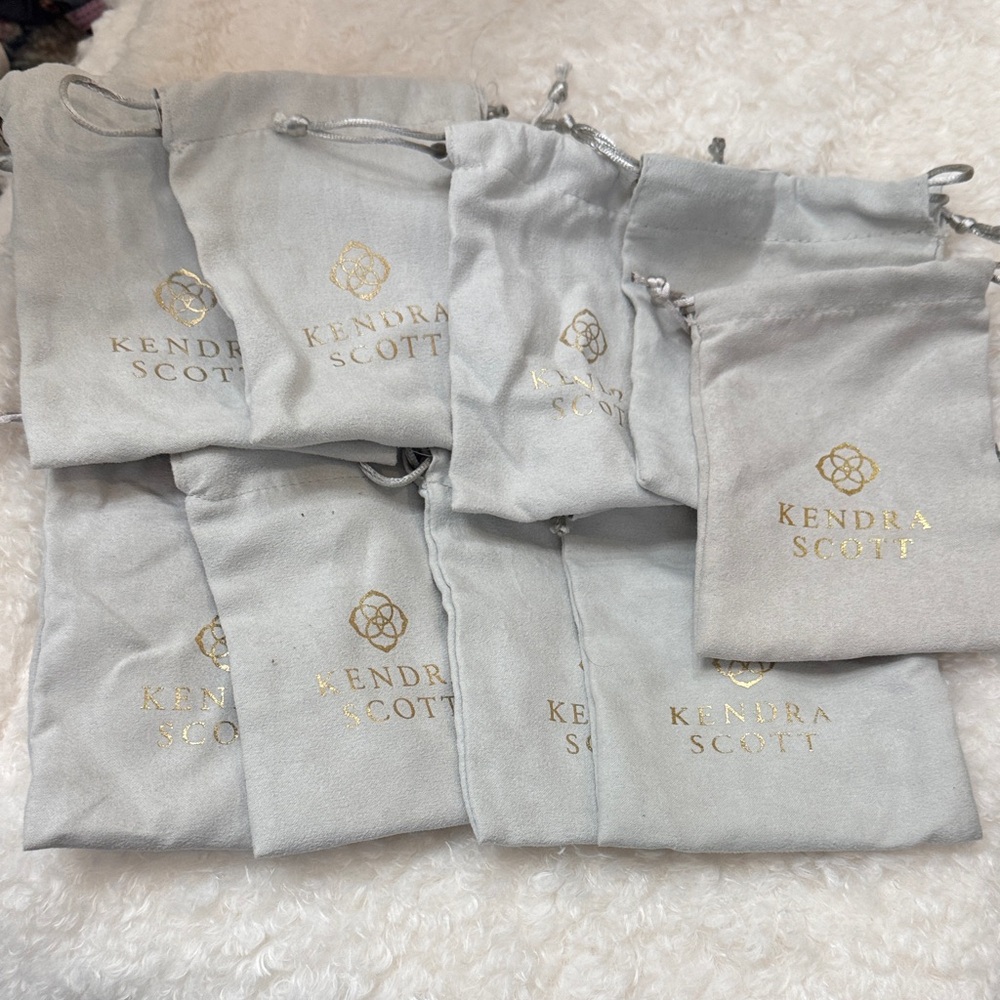 Kendra Scott Silver Pouches with Gold Logo